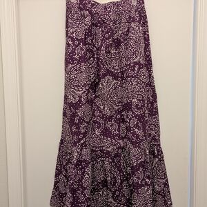 Merona Purple and White High-Low Maxi Skirt